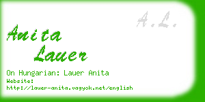 anita lauer business card